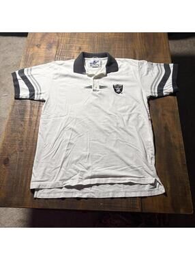 Vintage Oakland Raiders Polo Shirt NFL Football Logo Athletic Size L